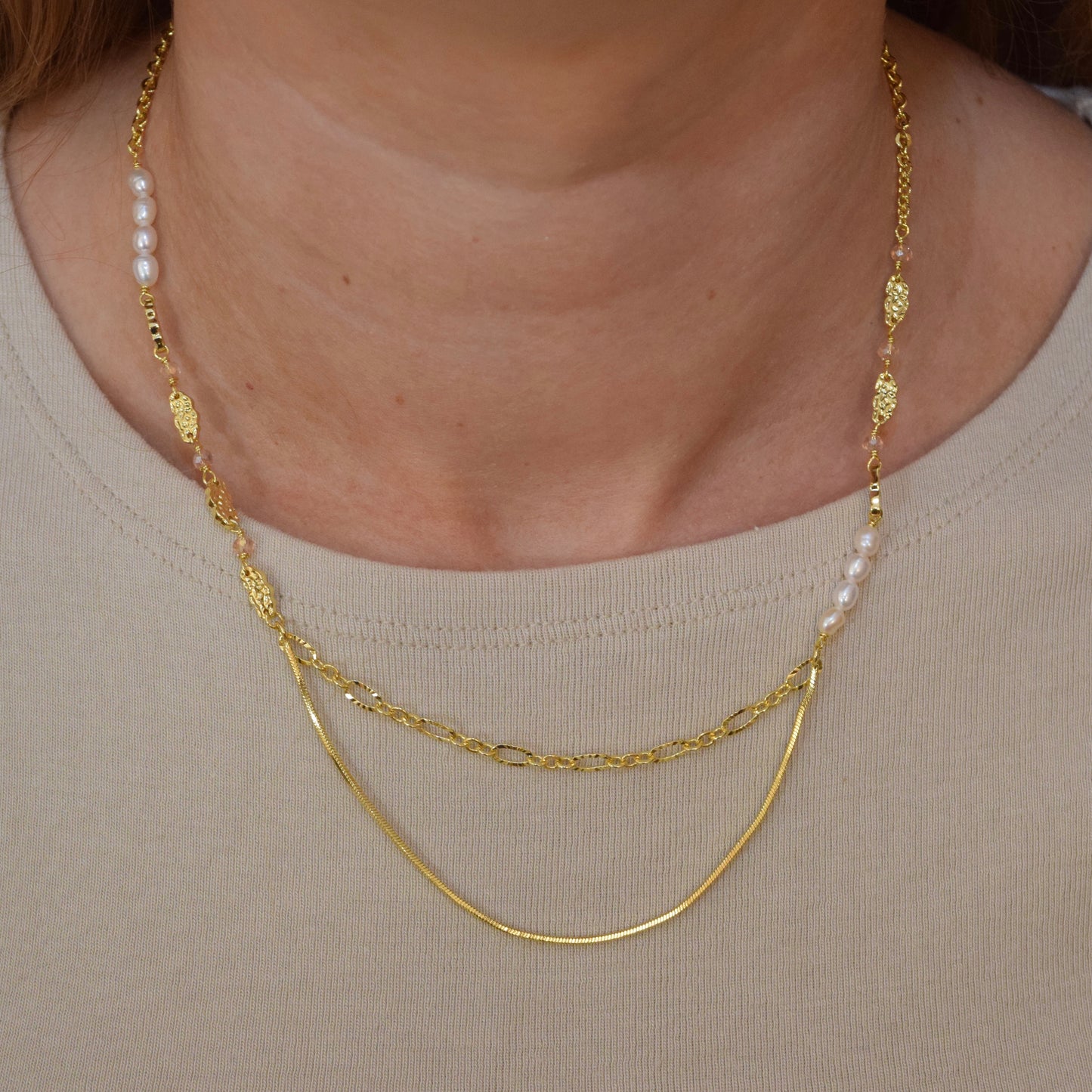 Halskæde - Natalie II forgyldt