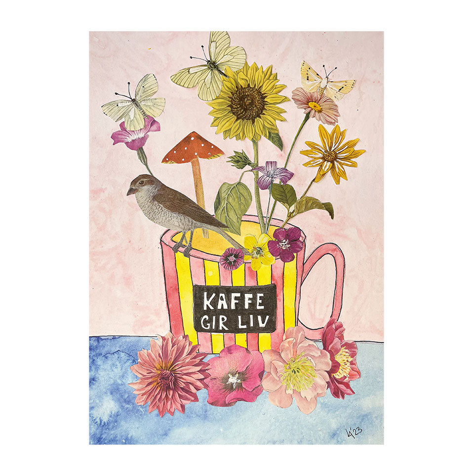 Plakat A4 - Kaffe gir' liv