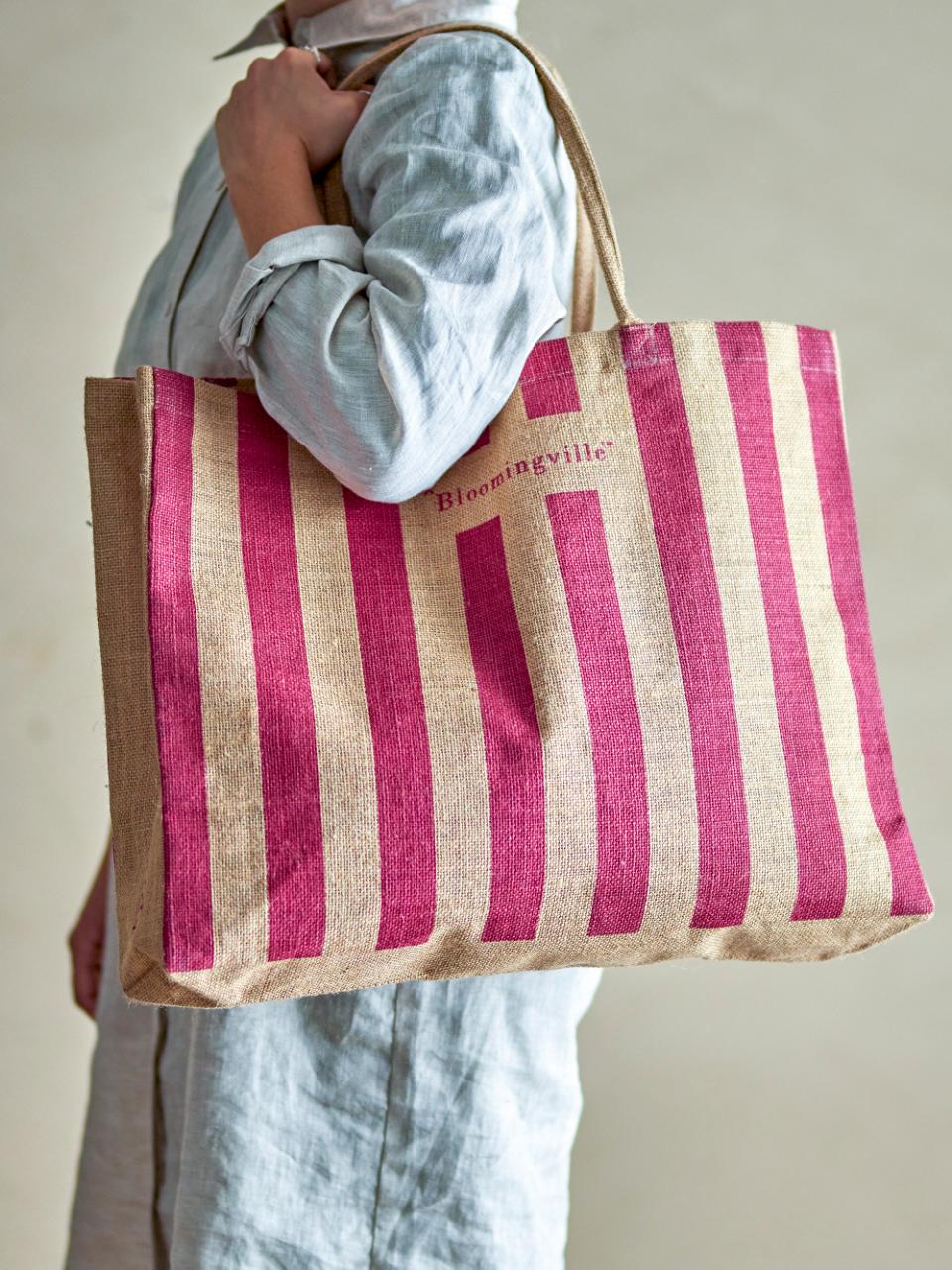 Bergamo Indkøbspose, Pink, Jute