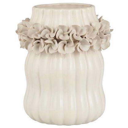 Vase glaseret Hortensia hvid