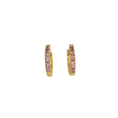 Øreringe - Diana Pink forgyldt